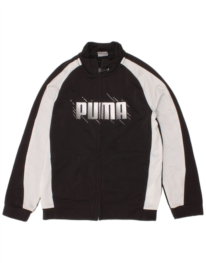 Puma Jungen Grafik-Trainingsanzug-Top-Jacke, 7–8 Jahre, Schwarz, Farbblock