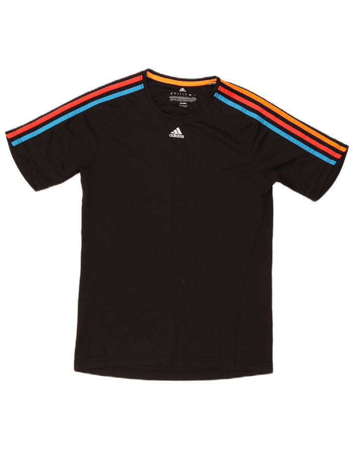 Adidas Herren Climalite T-Shirt Top Small Schwarz Colourblock Polyester