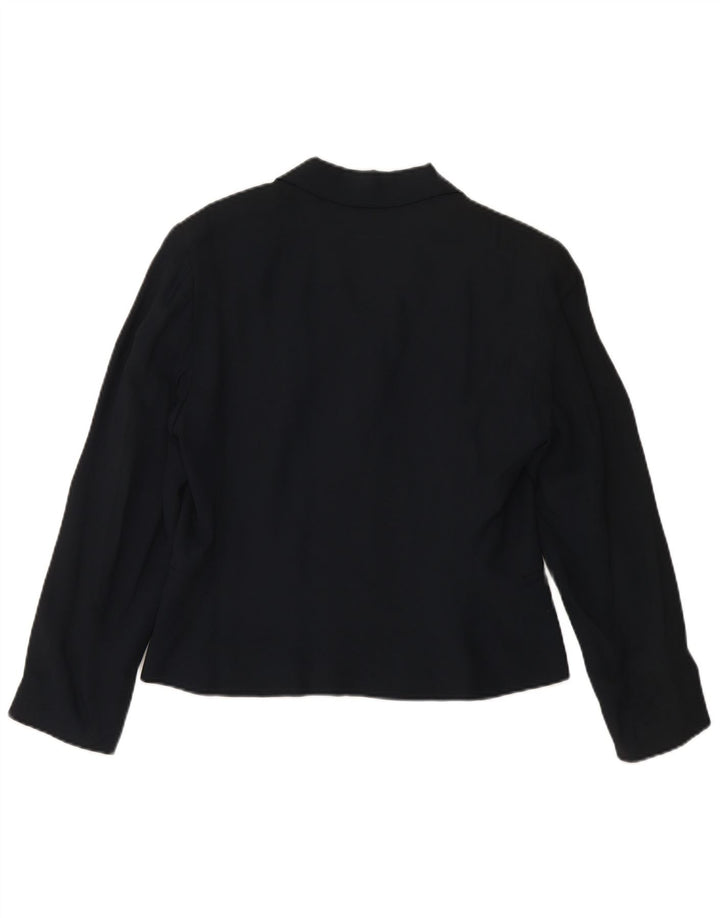 MARELLA Damen-Blazerjacke mit 4 Knöpfen, UK 16, Größe L, Marineblau, Viskose