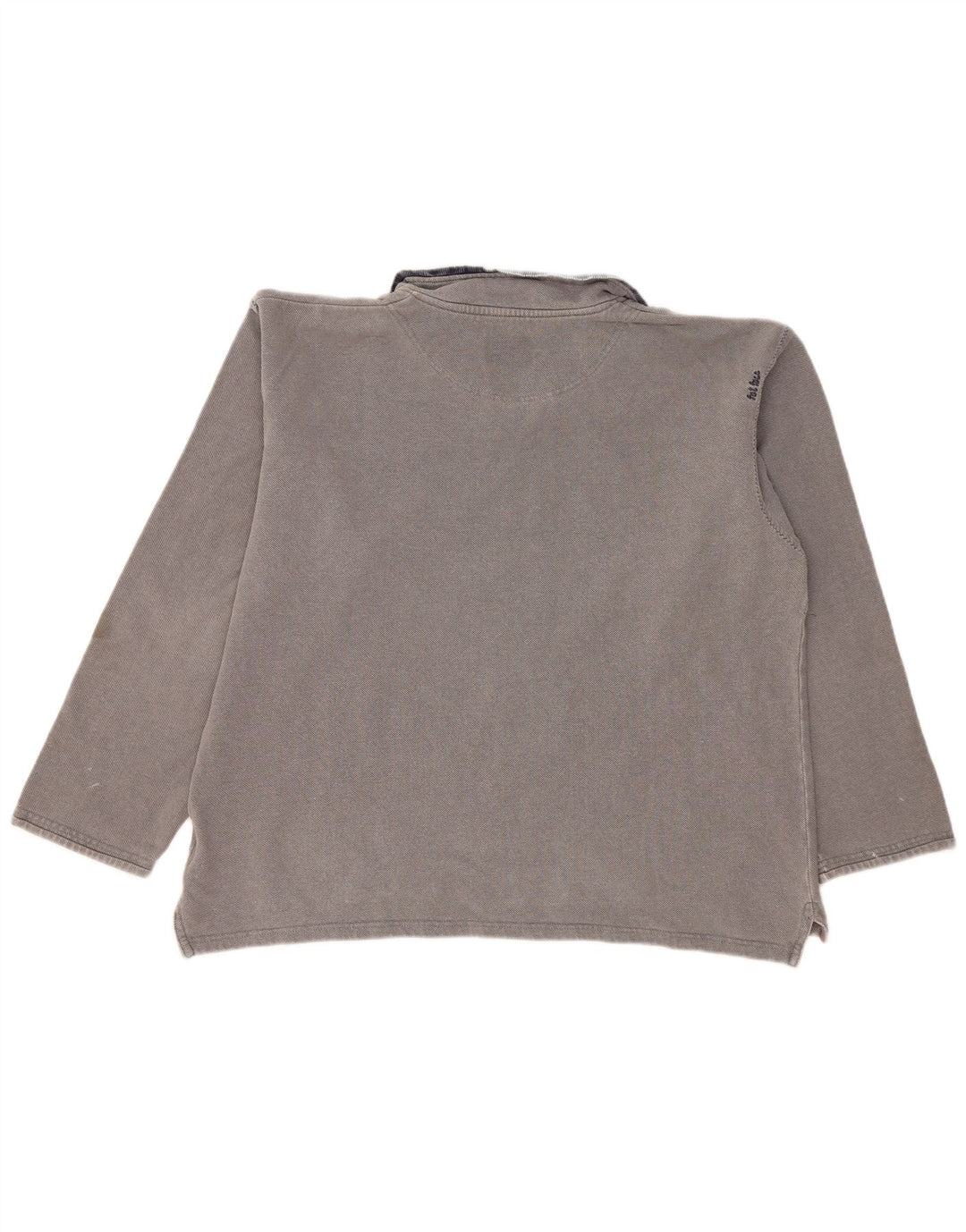 Fat Face Herren-Sweatshirt mit Reißverschluss am Hals, groß, aus grauer Baumwolle