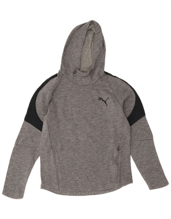 Puma Herren Kapuzenpullover, Größe S, Grau, Colourblock-Baumwolle