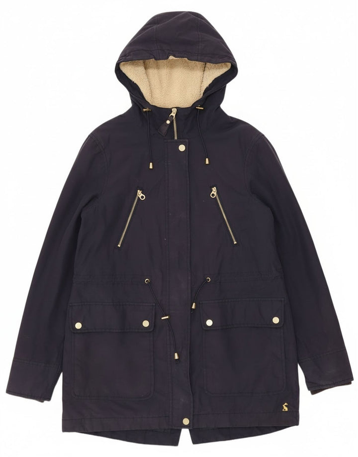 Joules Damen-Regenjacke mit Kapuze, übergroß, Größe S, Marineblau, Baumwolle