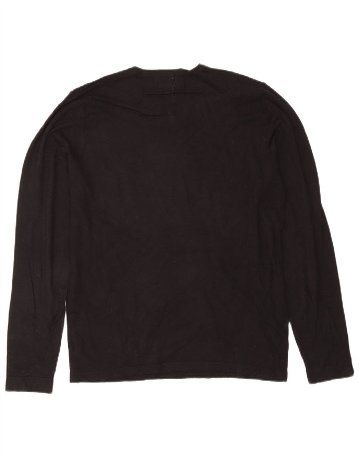 Zara Herren-Pullover mit Rundhalsausschnitt, Mittelschwarz