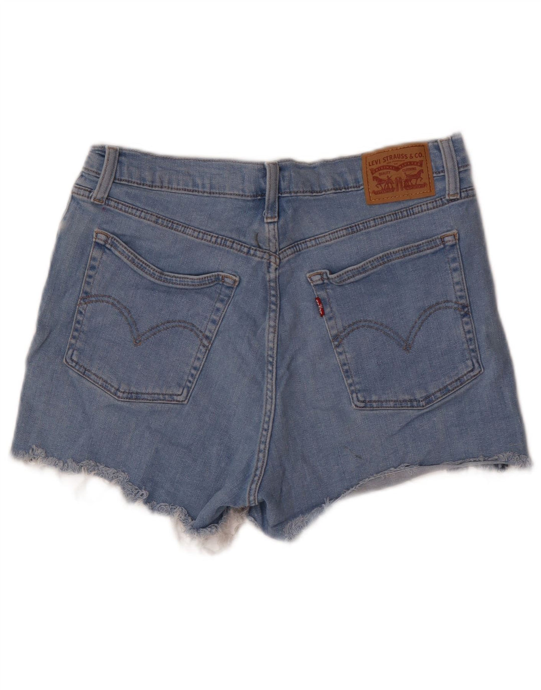 LEVI'S Damen-Jeansshorts mit hohem Bund, W32, Größe L, Blau, Baumwolle