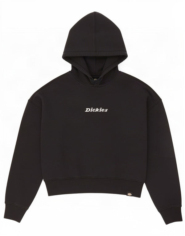 Dickies Womens Graphic Oversized Hoodie Pullover UK 14 Mittelschwarze Baumwolle