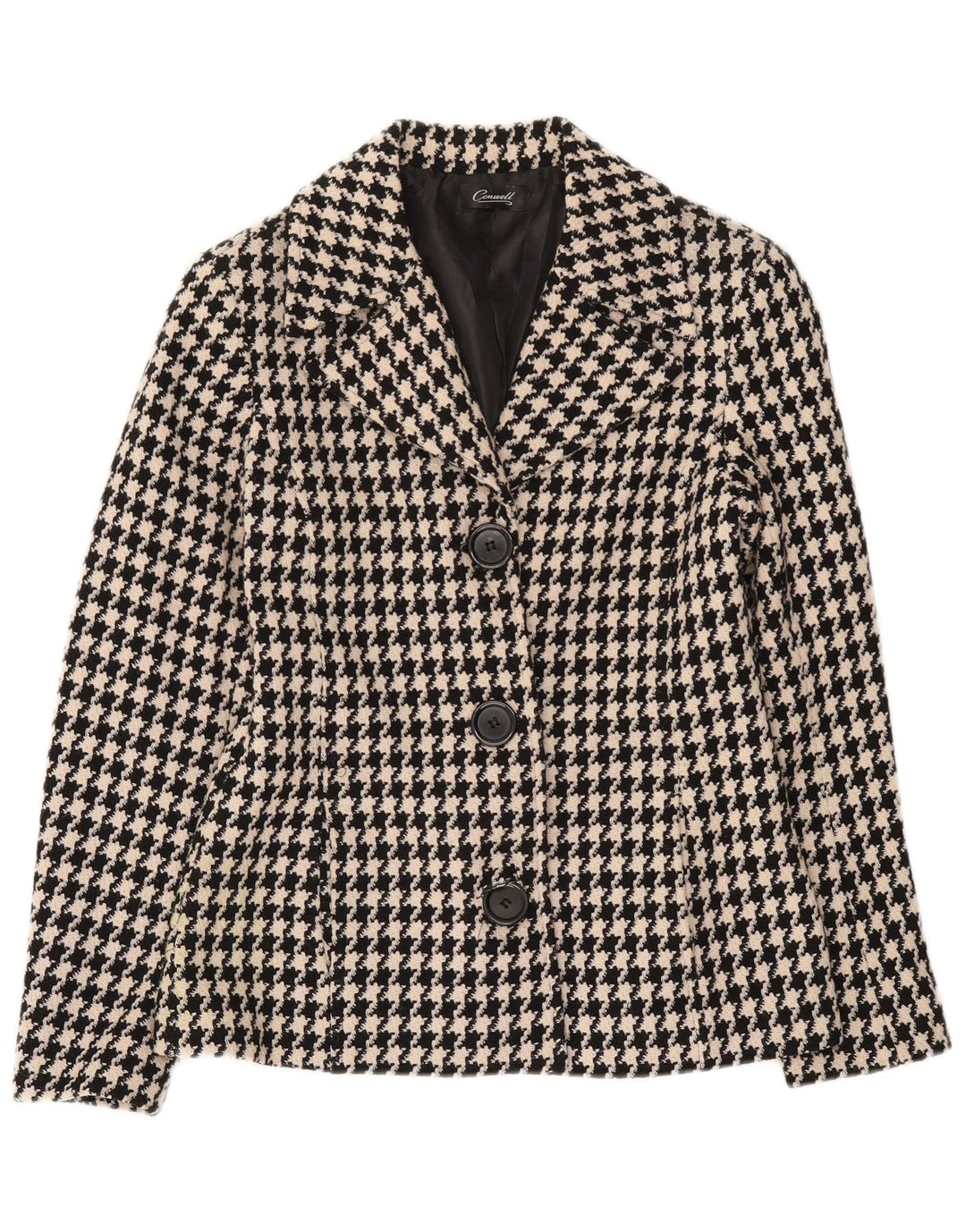 Conwell Damen-Blazer mit 3 Knöpfen, Gr. 8, Schwarz, Hahnentrittmuster