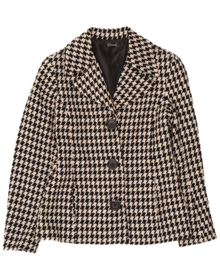 Conwell Damen-Blazer mit 3 Knöpfen, Gr. 8, Schwarz, Hahnentrittmuster