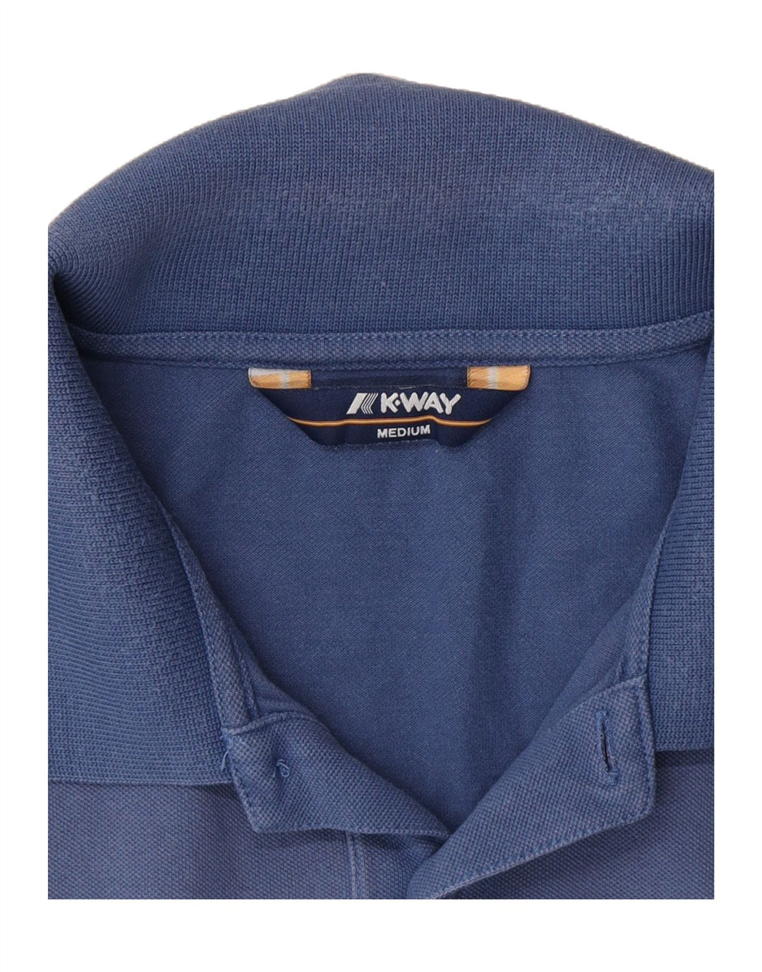 K-WAY Mens Polo Shirt Medium Blue Cotton Vintage K-Way and Second-Hand K-Way from Messina Hembry 