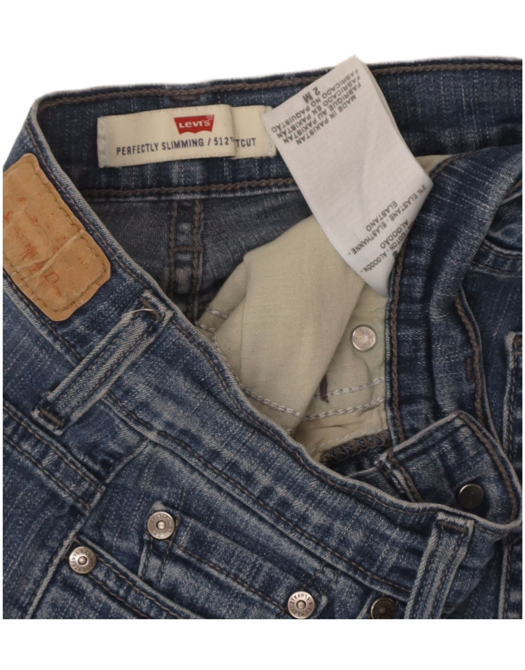Levi's Damen 512 Perfectly Slim Bootcut Jeans W26 L30 Blaue Baumwolle