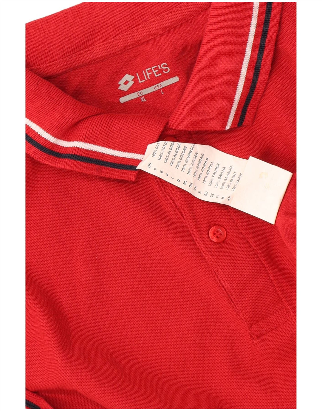 Lotto Herren-Poloshirt, groß, rote Baumwolle
