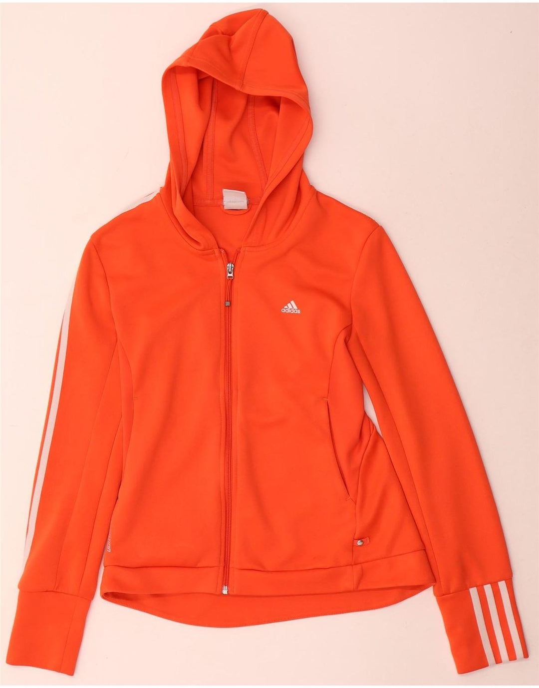 Adidas Damen Clima 365 Zip Hoodie Pullover UK 12 Medium Orange Polyester