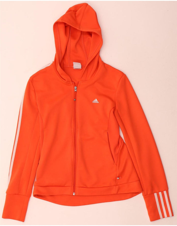 Adidas Damen Clima 365 Zip Hoodie Pullover UK 12 Medium Orange Polyester