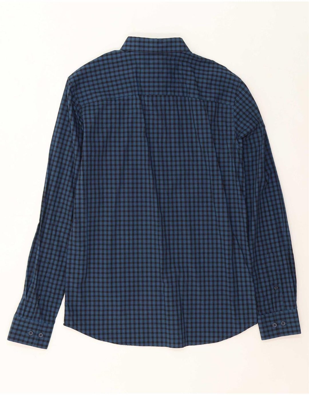 JACK & JONES Mens Slim Fit Shirt Medium Navy Blue Check Cotton
