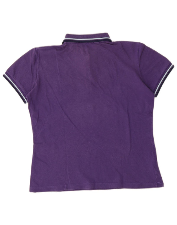 Fred Perry Damen Poloshirt UK 16 Large Lila Baumwolle