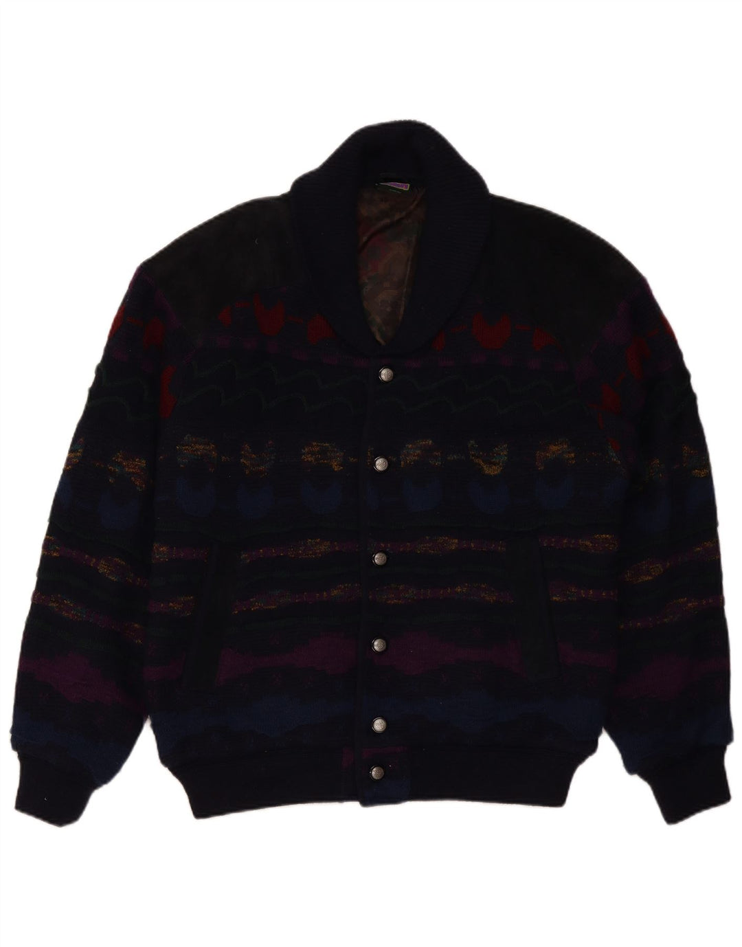 C&A Herren-Cardigan, Größe 48/50, Mittelmarineblau, gestreift, Acryl