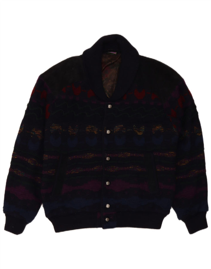 C&A Herren-Cardigan, Größe 48/50, Mittelmarineblau, gestreift, Acryl