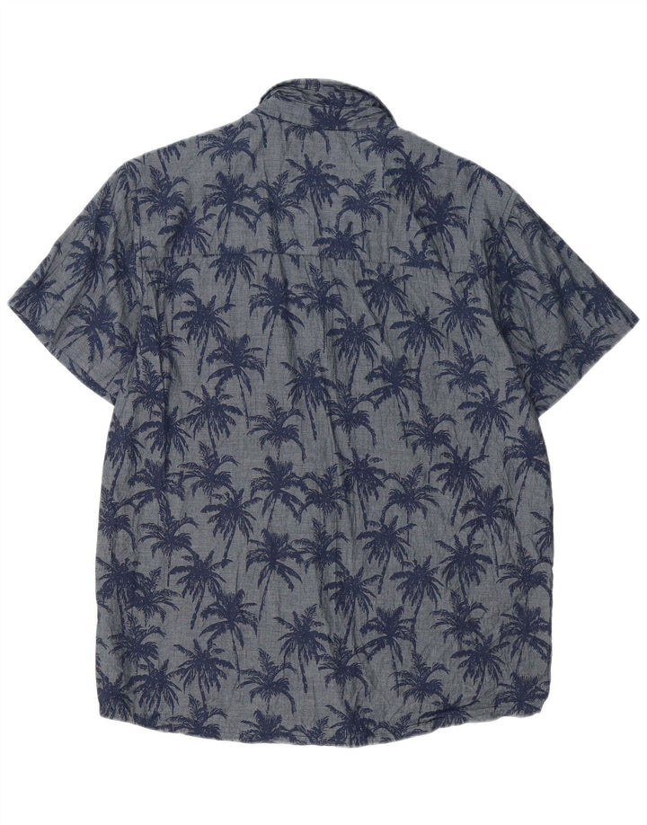 Mountain Warehouse Herren-Kurzarmhemd, groß, marineblau, hawaiianisches Blumenmuster