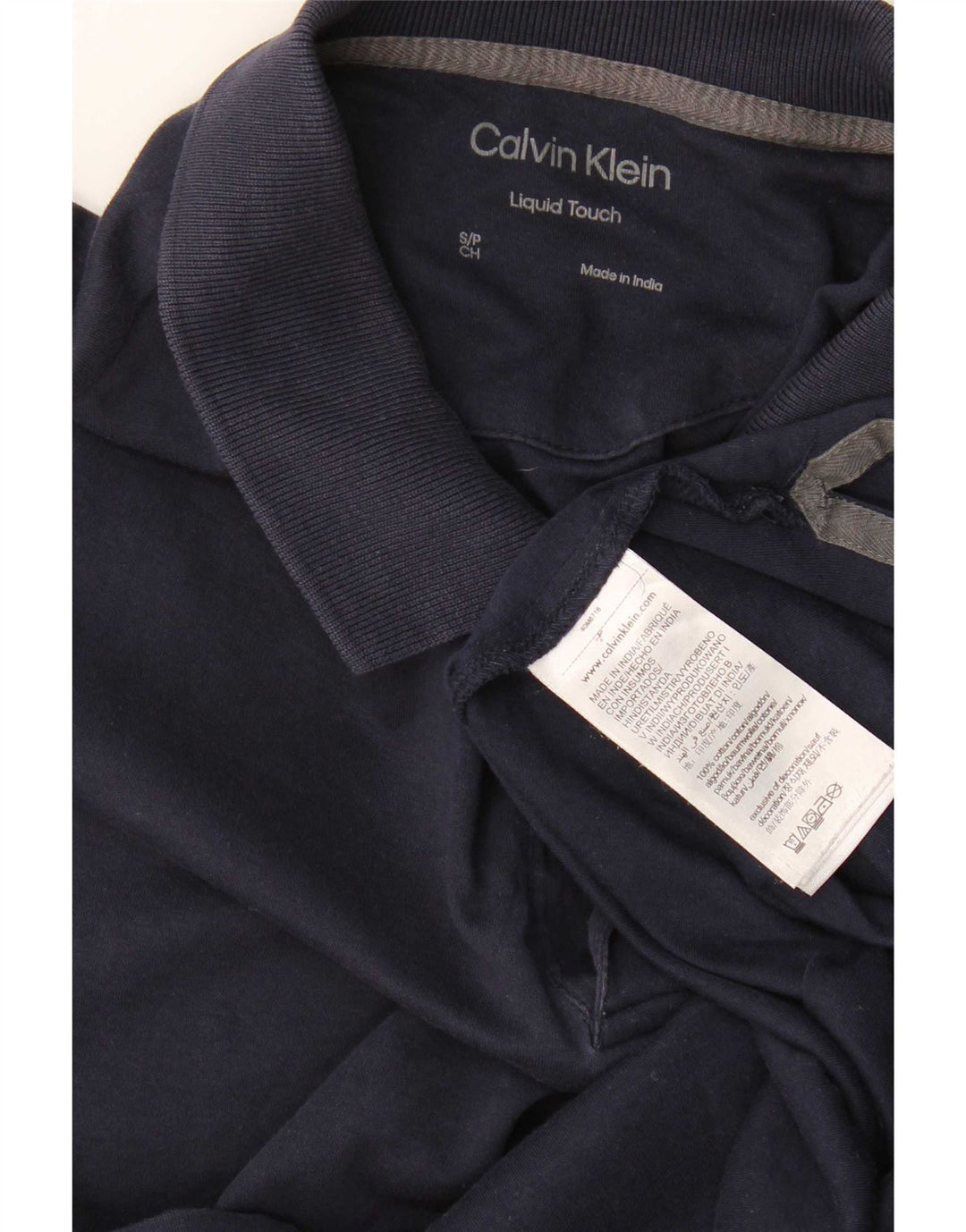 Calvin Klein Herren-Poloshirt, klein, marineblau, Baumwolle