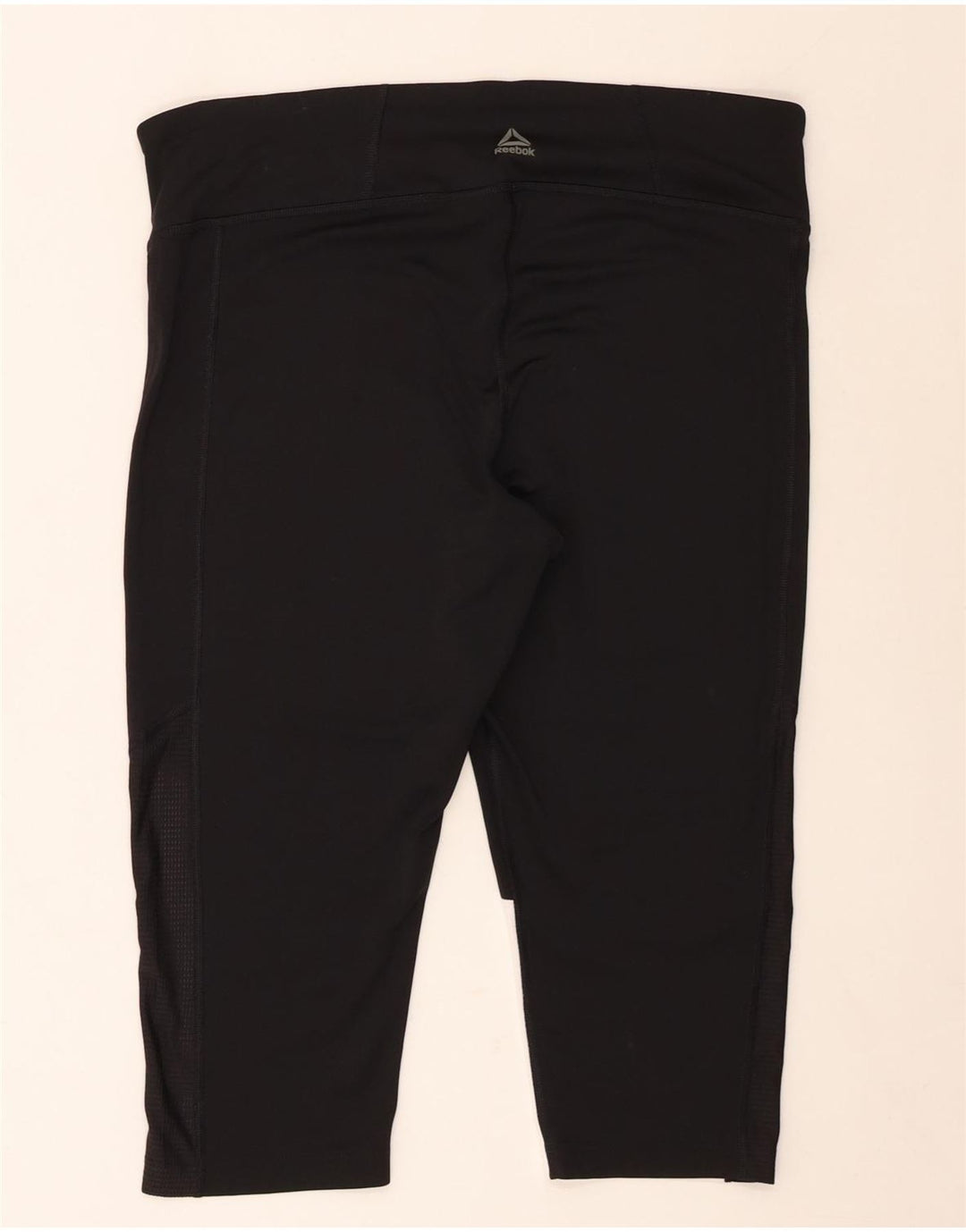 REEBOK Damen Capri-Leggings UK 20/22 XL Schwarzes Colourblock-Polyester