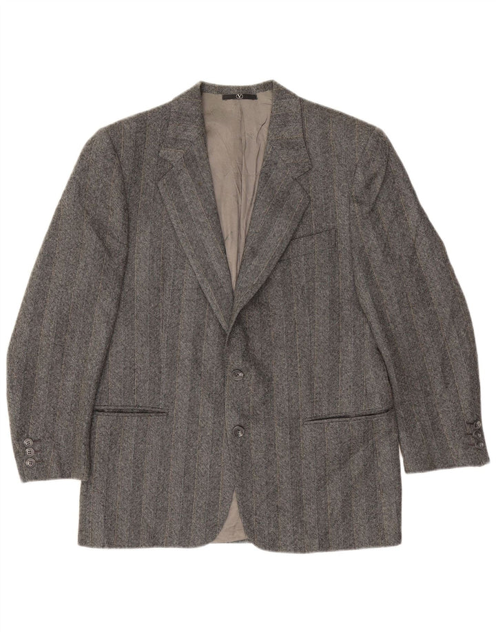 Valentino Herren-Blazer mit 2 Knöpfen IT 48 Mittelgrau gestreifte Schurwolle