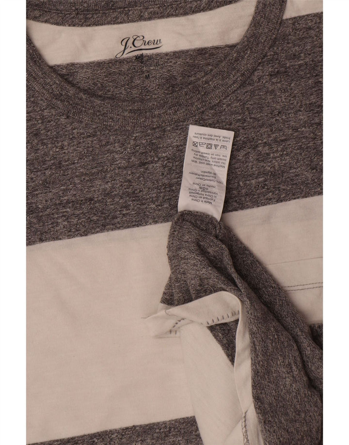 J. Crew Herren T-Shirt-Oberteil aus mittelgrauer, gestreifter Baumwolle