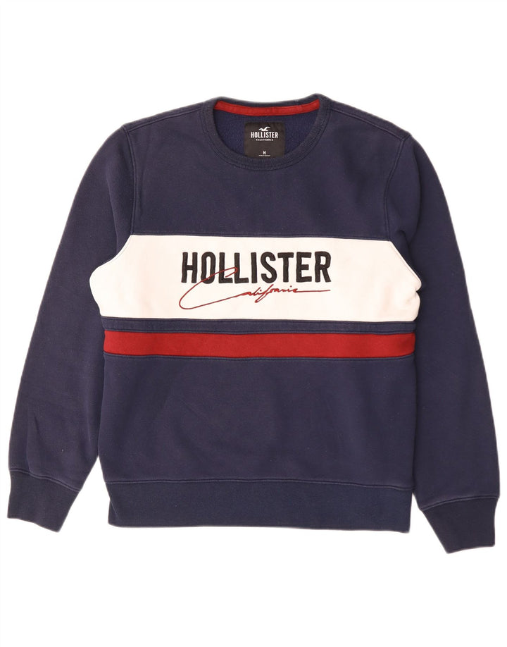 Hollister Herren-Sweatshirt mit Grafik, Mittelgroß, Marineblau, Farbblock