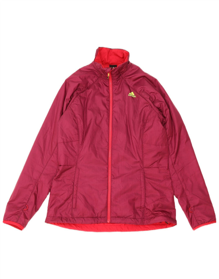 Adidas Damen Liner gepolsterte Jacke UK 16 Large Burgunderrot Polyester
