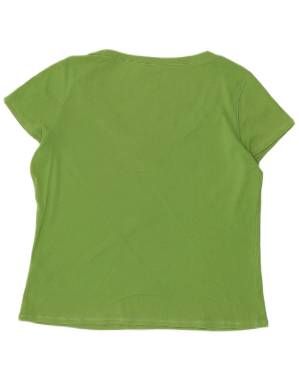 Marks & Spencer Damen T-Shirt Top UK 16 Large Grün Baumwolle