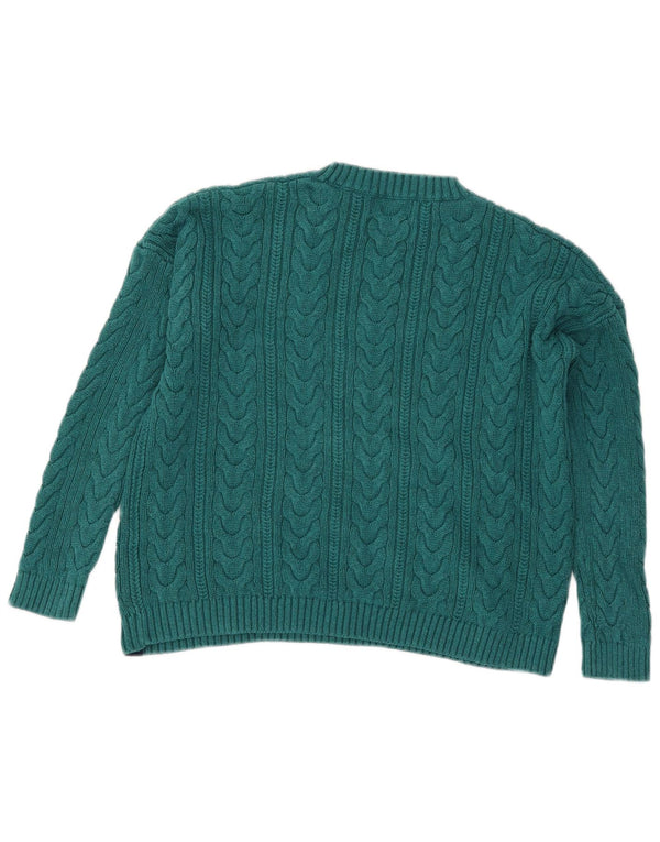 SUPERDRY Damen-Pullover, bauchfrei, übergroß, Rundhalsausschnitt, Gr. 8, Grün