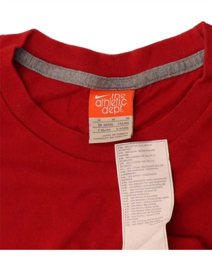 Nike Herren Grafik T-Shirt Top UK 38/40 Mittelrote Baumwolle