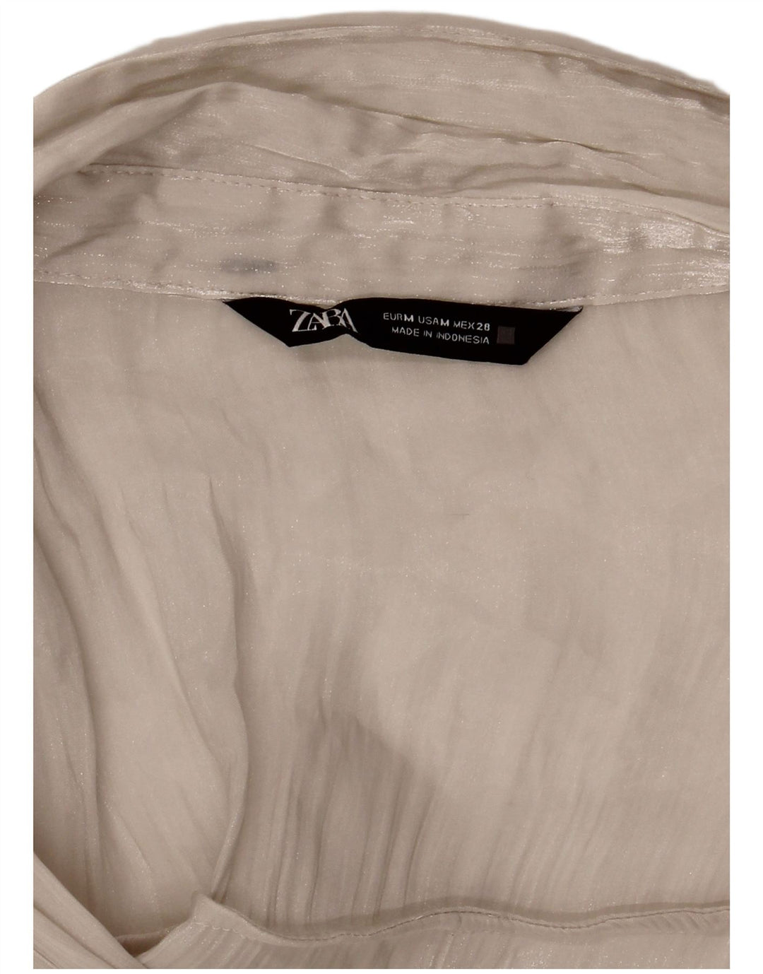Zara Damen Durchsichtige übergroße Hemdbluse UK 14 Mittelweiß