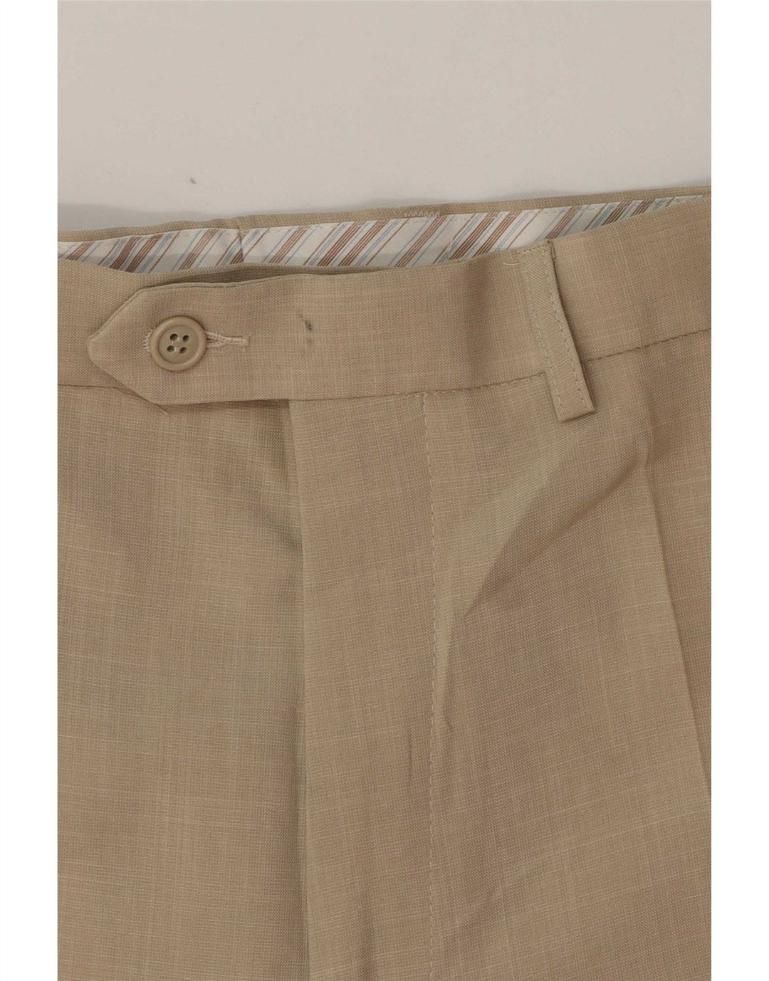 Gerade Herren-Anzughose von Marks & Spencer, W34, L28, Beige, Polyester