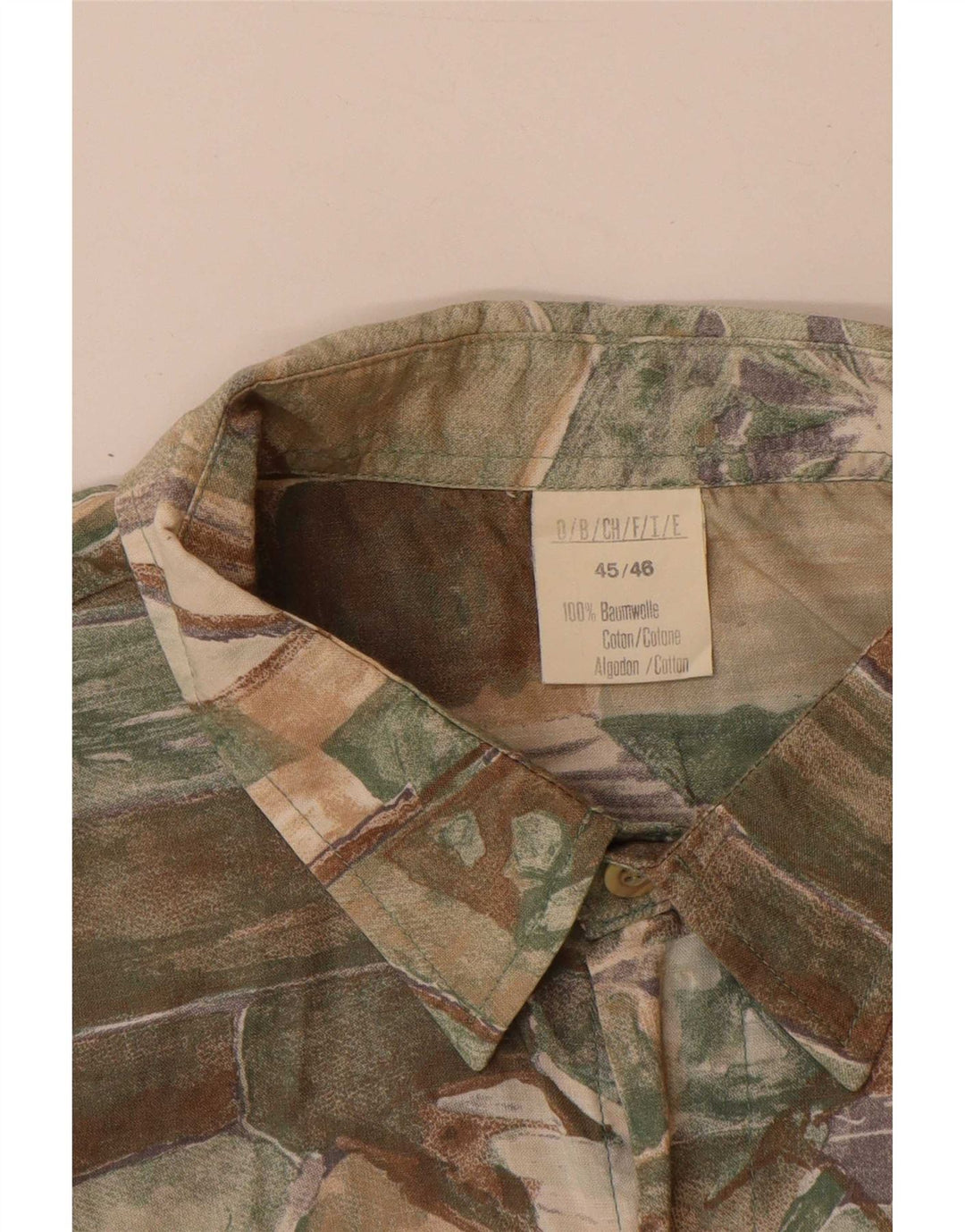 Vintage Herren Kurzarmhemd mit abstraktem Muster UK 45/46 XL Mehrfarbig