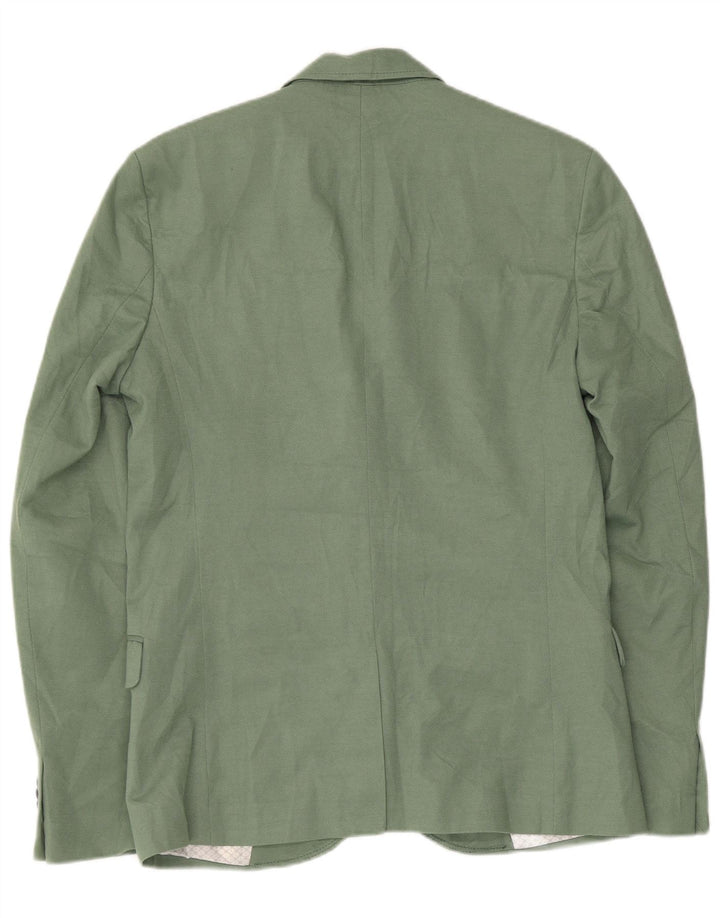 ZARA Herren 2-Knopf-Blazerjacke UK 40 Large Grün