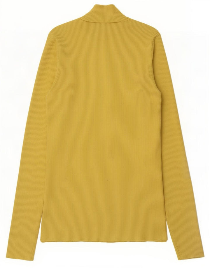 Zara Damen Top Langarm UK 8 Small Gelb Polyamid