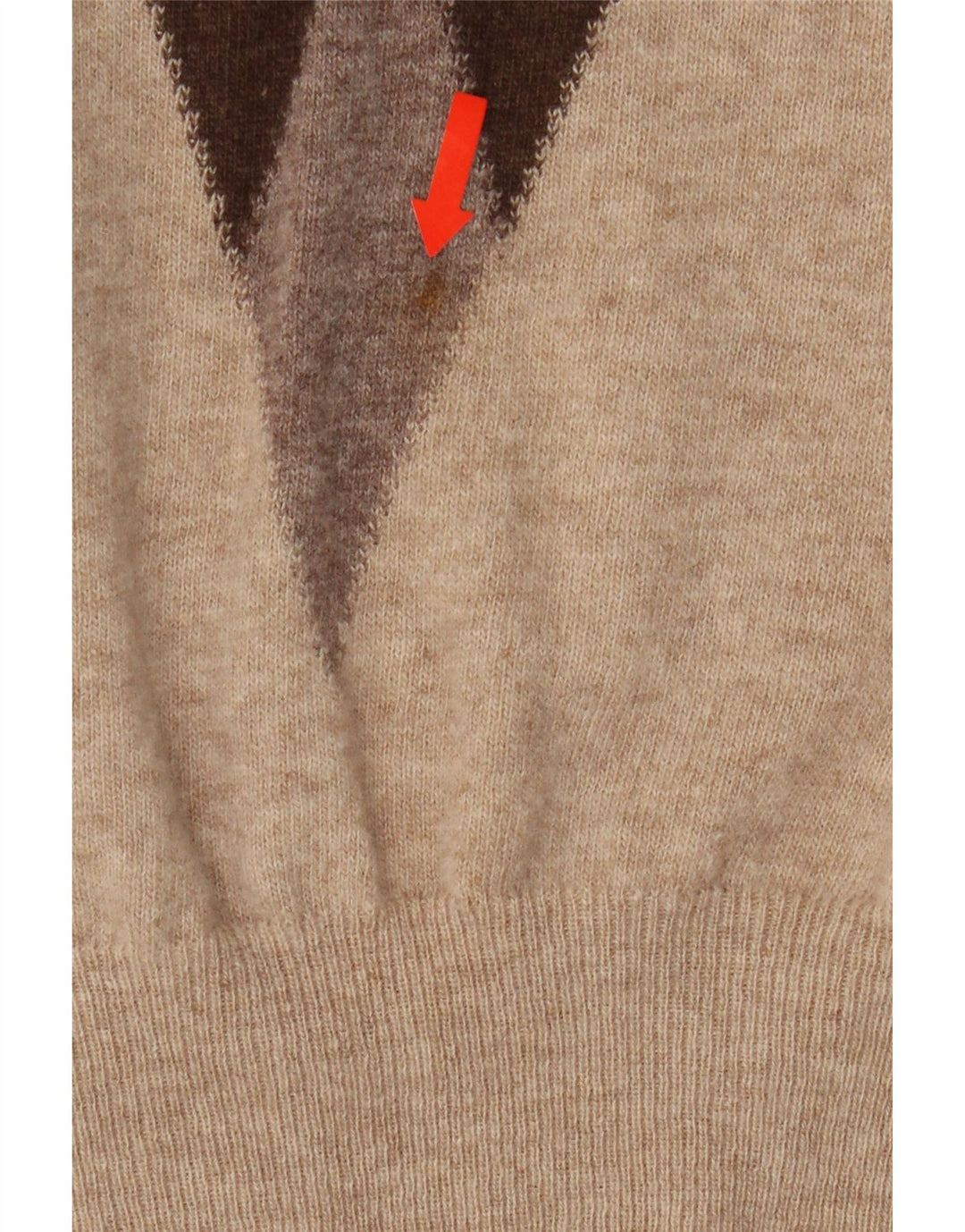 VINTAGE Mens Vest Tank Top IT 52 Large Beige Argyle/Diamond Wool Vintage Vintage and Second-Hand Vintage from Messina Hembry 