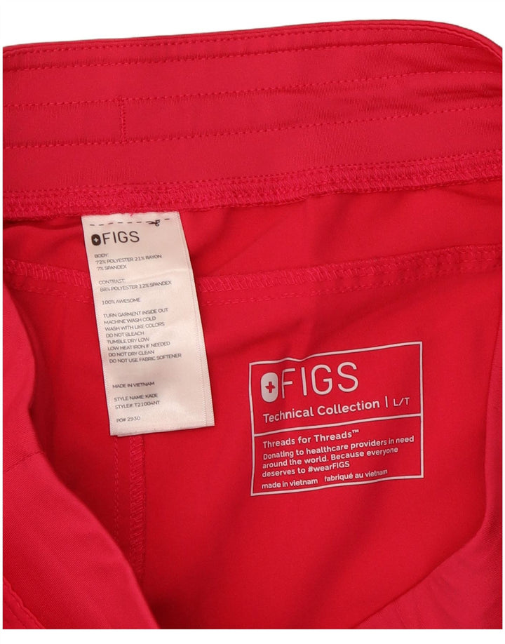 Figs Gerade Damen-Cargohose, Größe L, W32, L32, Rosa, Polyester