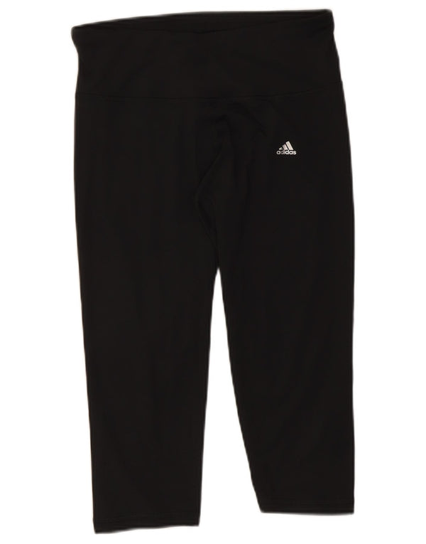 Adidas Damen Climalite Capri Leggings UK 12/14 Medium Schwarz Polyester
