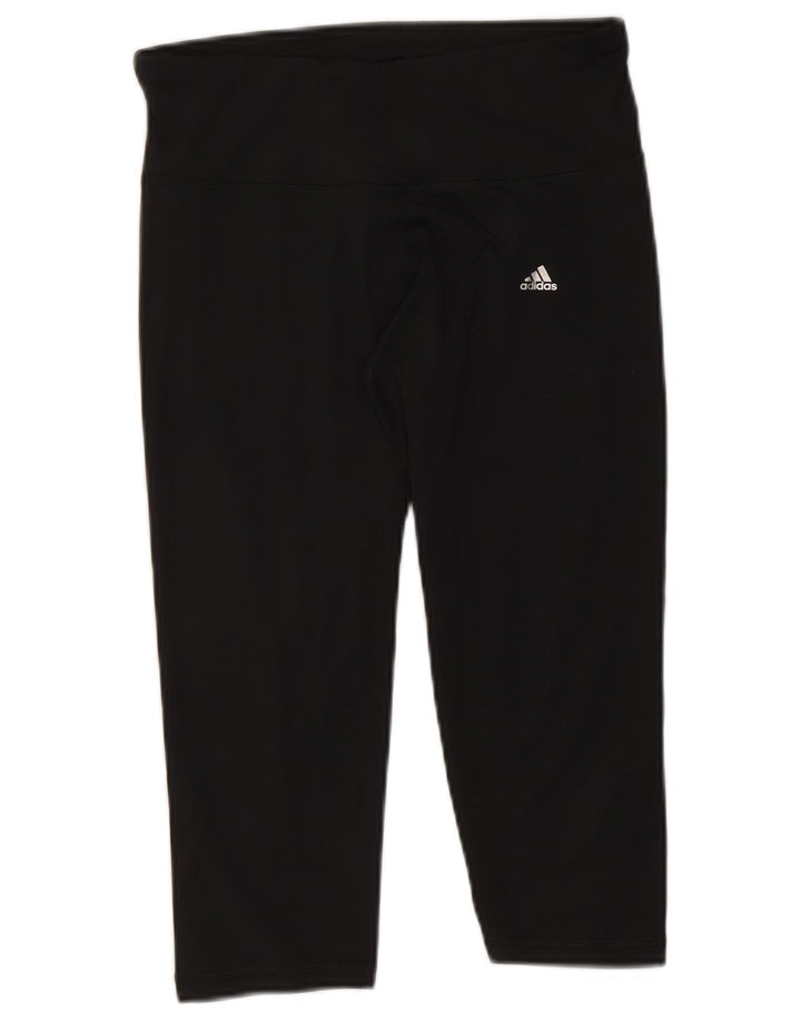 Adidas Damen Climalite Capri Leggings UK 12/14 Medium Schwarz Polyester