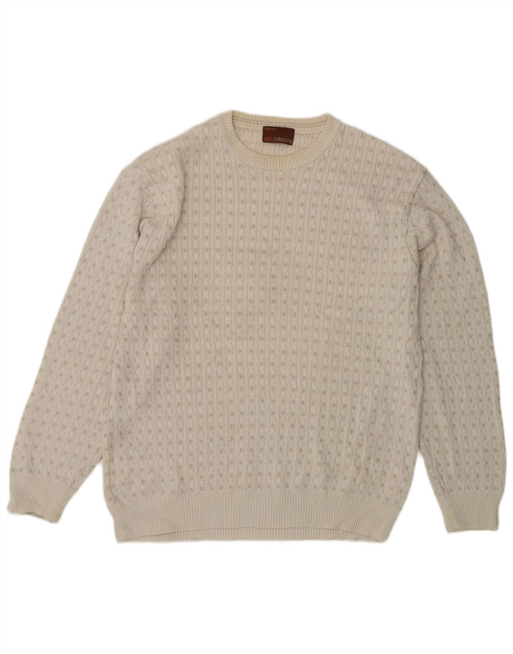 Marks & Spencer Herren-Pullover mit Rundhalsausschnitt, Medium, gebrochenes Weiß, Acryl