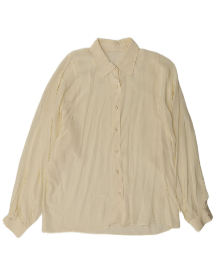 Vintage Damen Hemdbluse UK 16 Large Off White