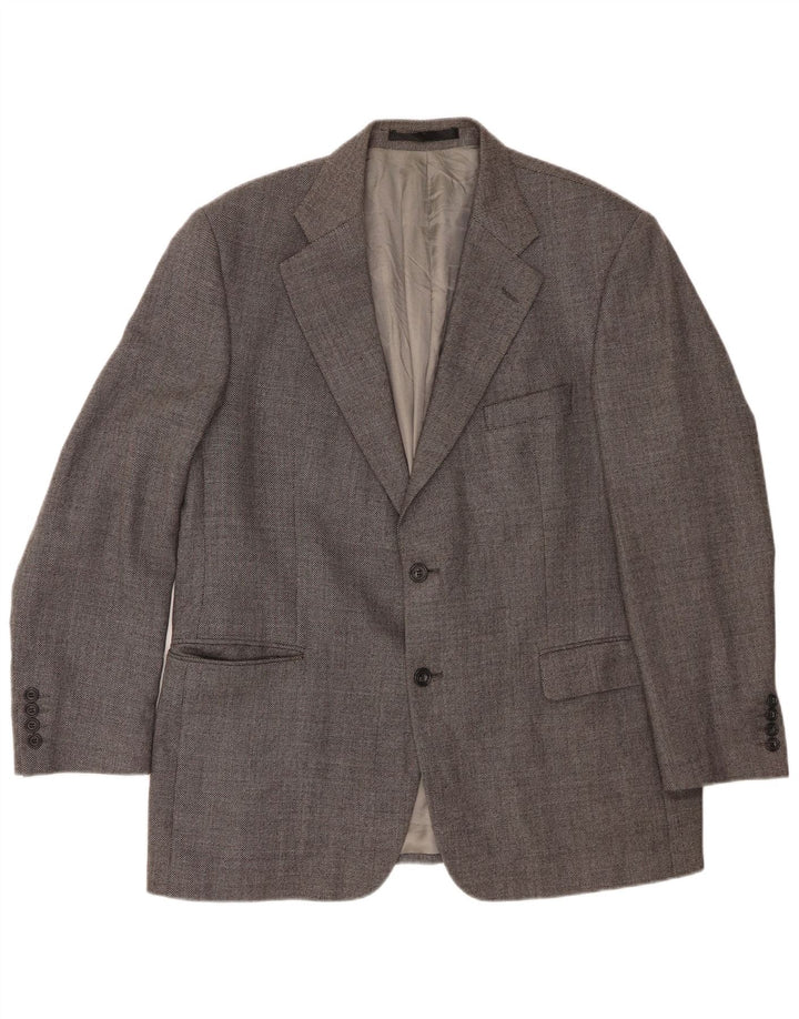 Marks & Spencer Herren-Blazer mit 2 Knöpfen, UK 44, XL, graue Schurwolle
