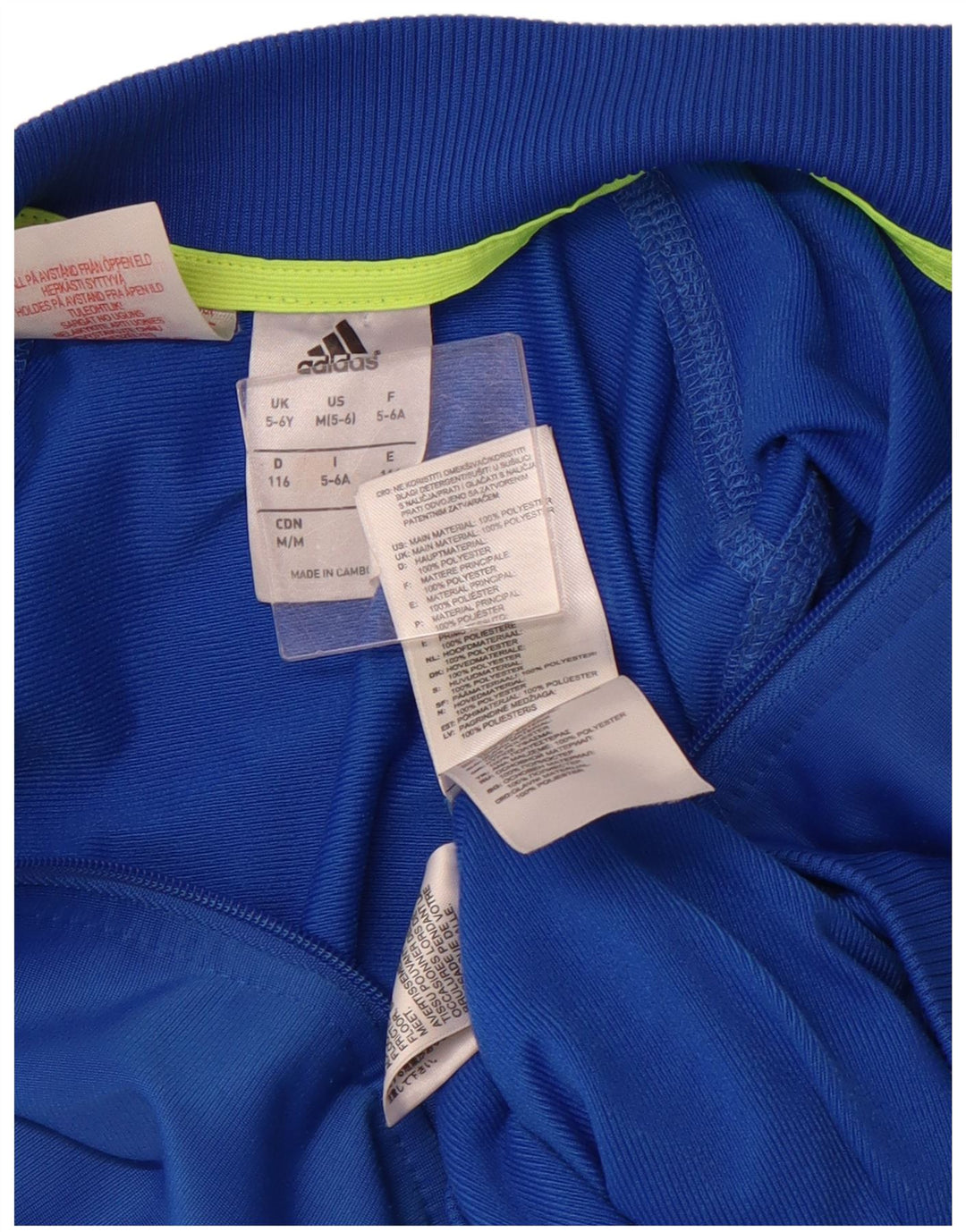 ADIDAS Jungen-Trainingsanzug, Top-Jacke, 5–6 Jahre, blaues Polyester