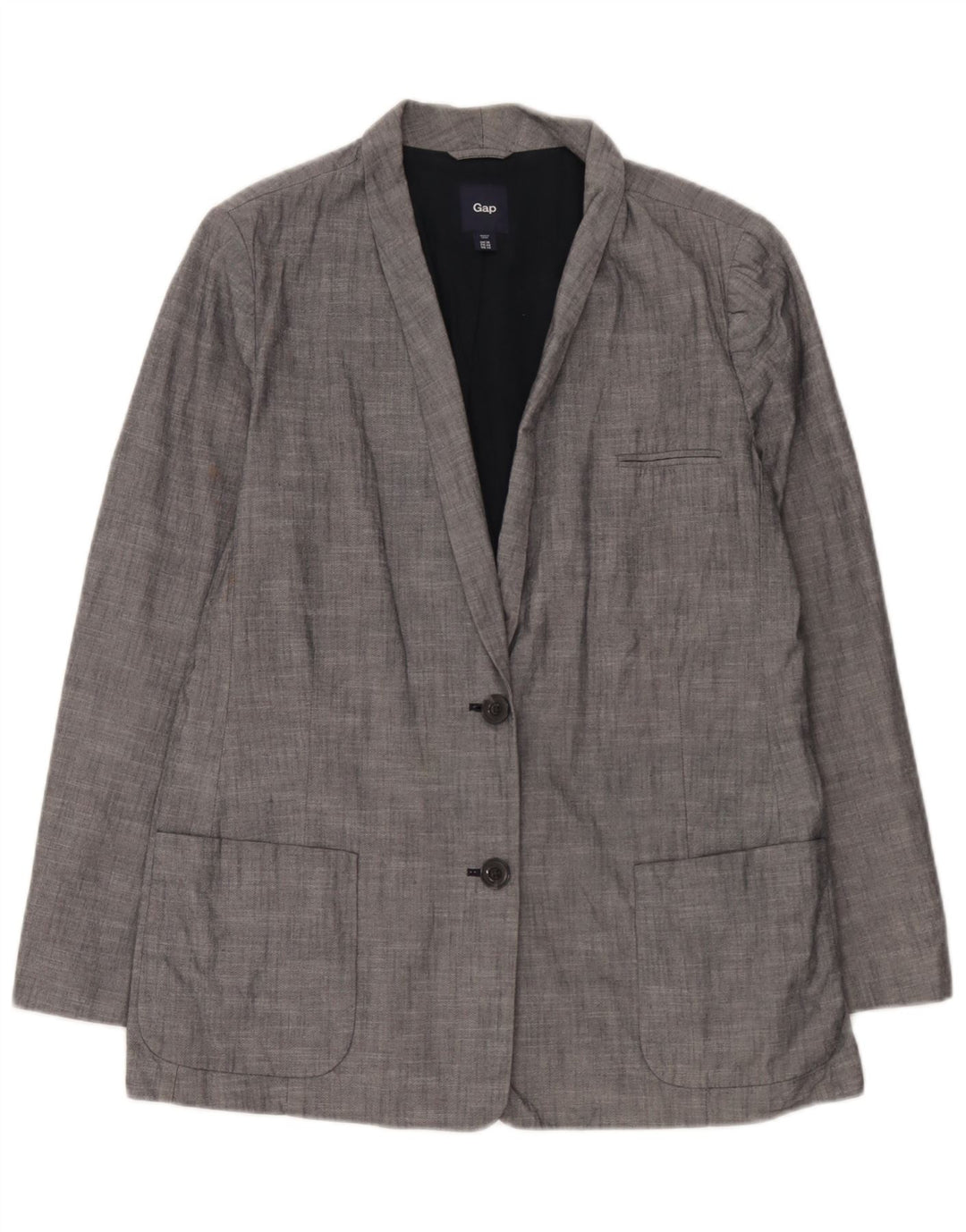 Gap Damen 2-Knopf-Blazerjacke UK 18 XL Blaue Baumwolle