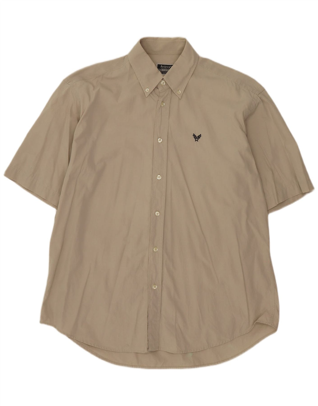 Avirex Herren Kurzarmhemd Large Beige