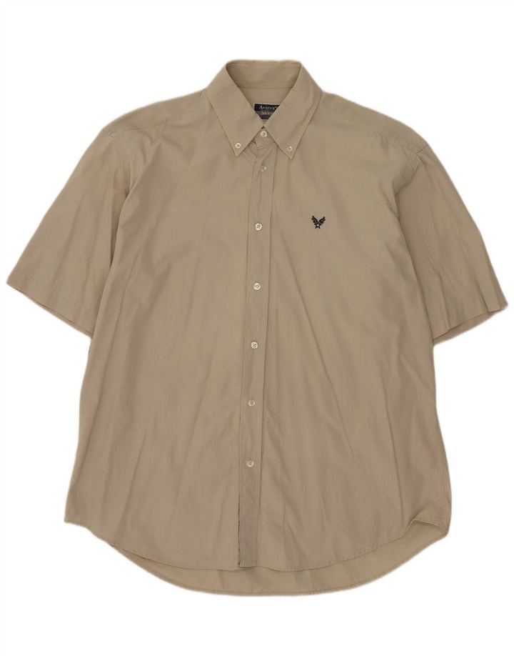 Avirex Herren Kurzarmhemd Large Beige