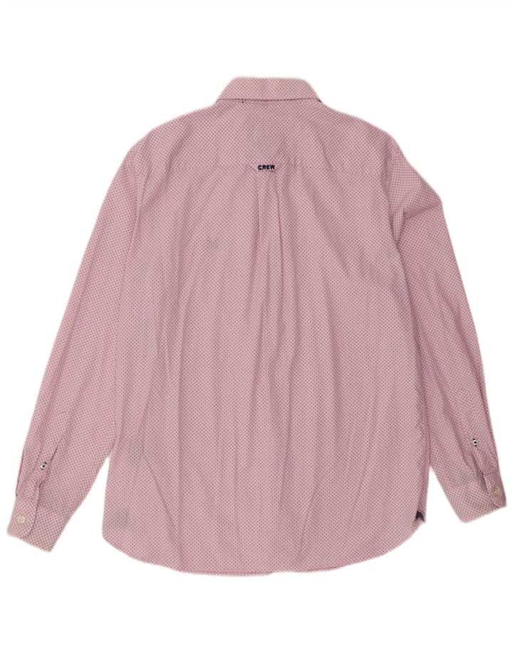 Crew Clothing Herren-Hemd mit klassischer Passform, mittelrosa gepunktete Baumwolle