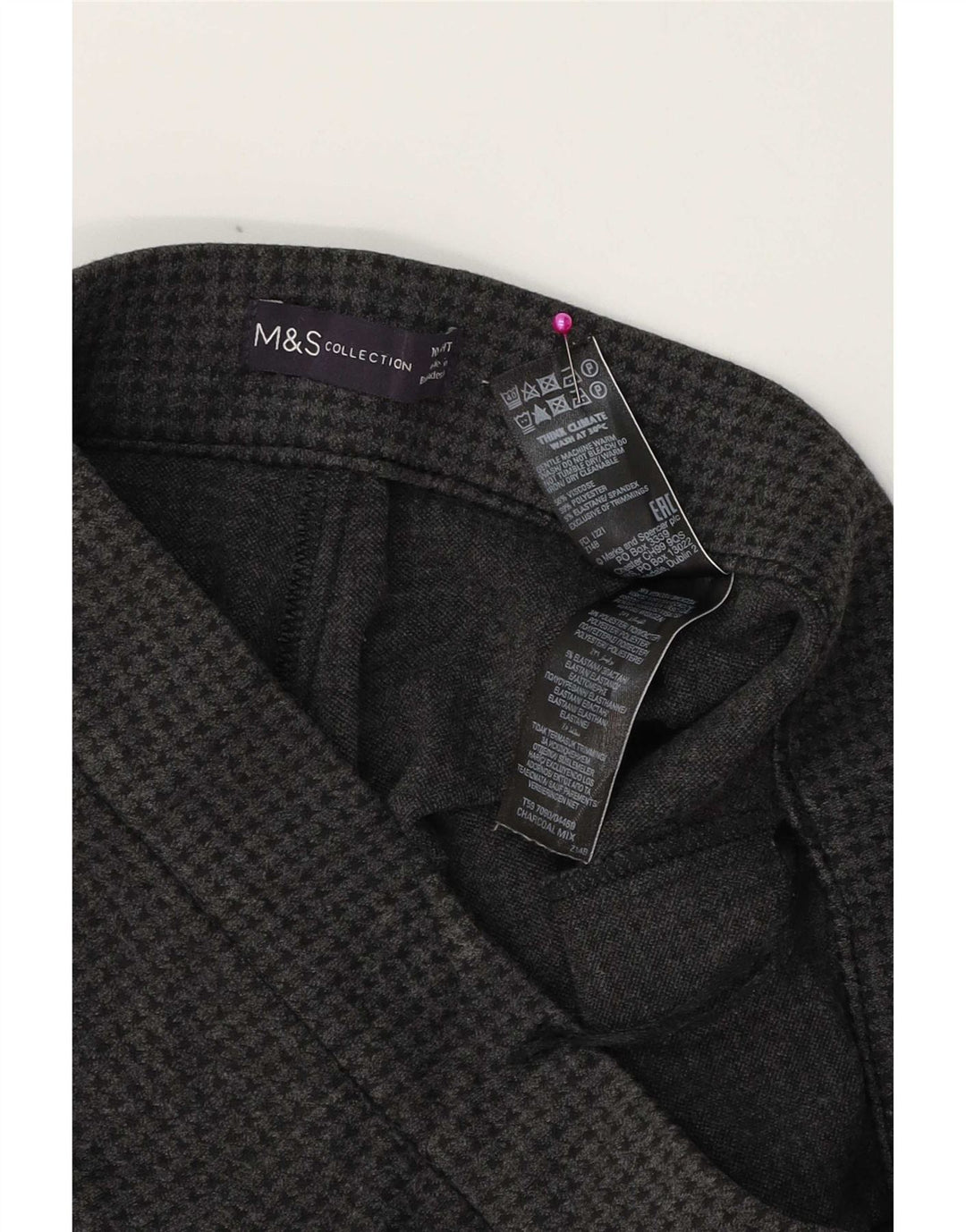 Marks & Spencer Damen Leggings UK 10 Small W28 L23 Grauer Hahnentritt
