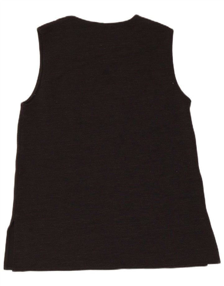 ZARA Damen Weste Top UK 12 Medium Schwarz