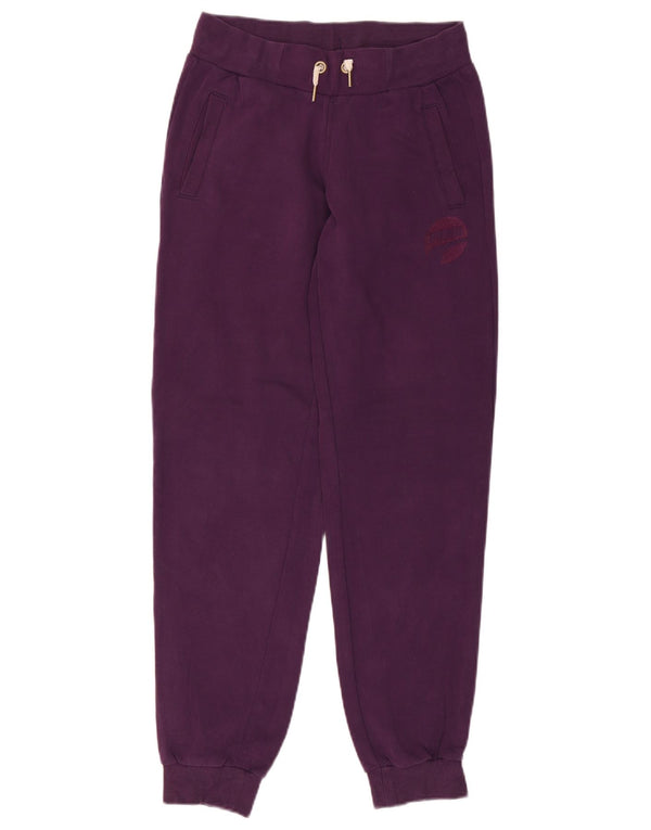 Puma Damen Trainingshose Jogger UK 12 Medium Lila Baumwolle
